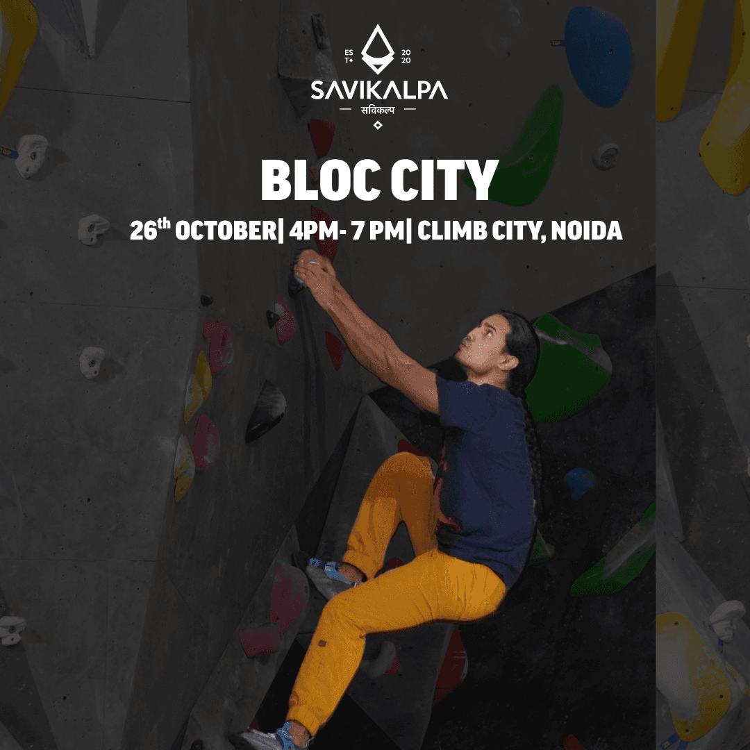 Banner image of bloc city where the climbers showing their climbing skills to reach the new heights