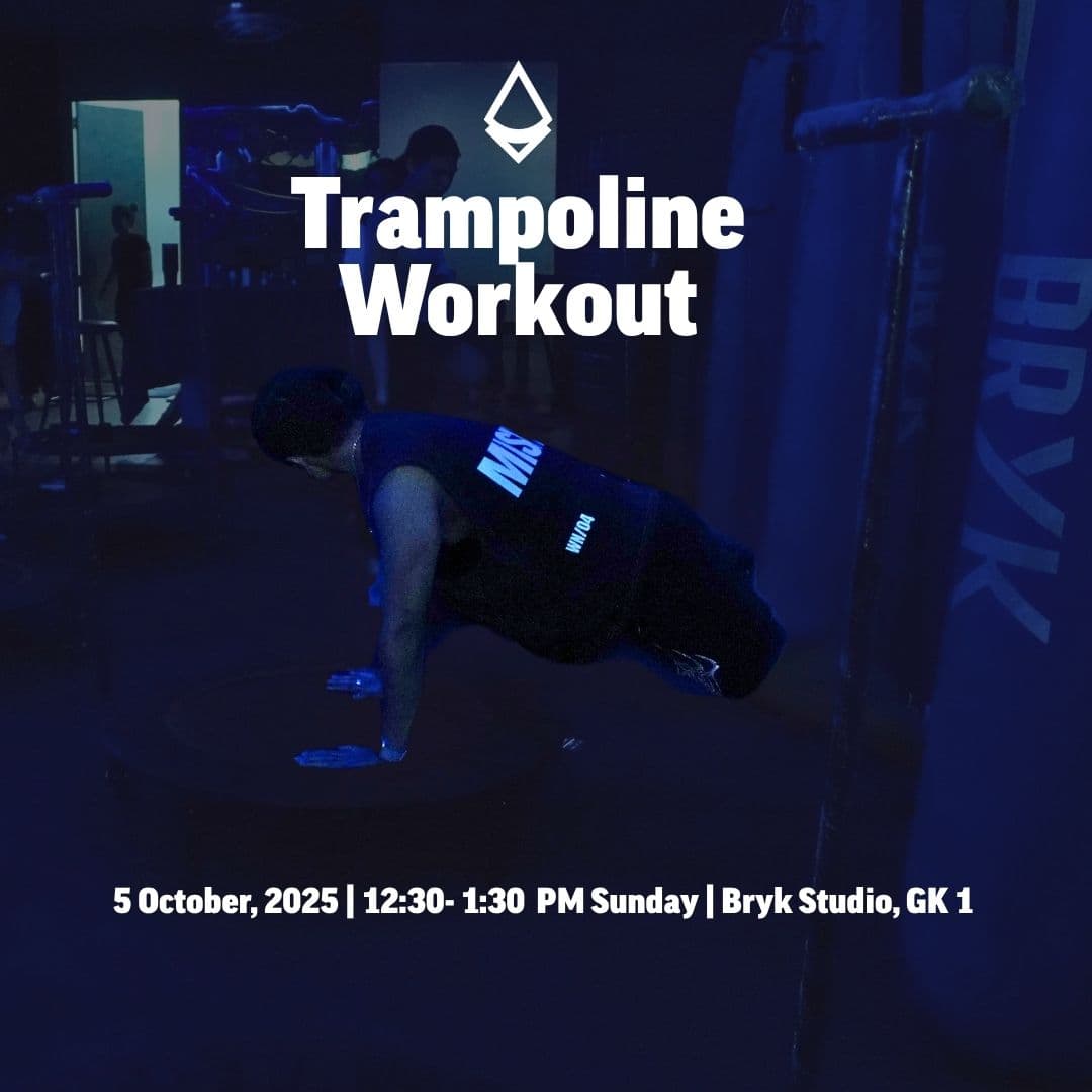 Banner image of Trampoline Workout session at the Bryk where our Savikalpa community jumped, burned fat and had fun