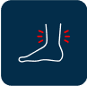 ankle sprain icon in blue vector